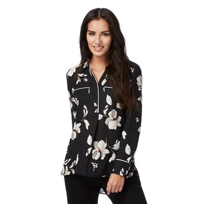 The Collection Black floral print shirt